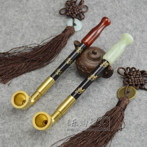 Старомодная латунная агатовая курительная трубка ручной работы, мужской мундштук