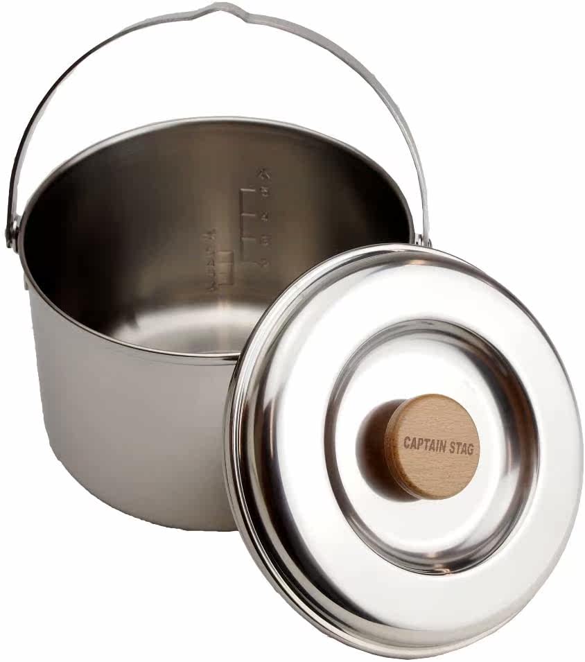 Japan CAPTAIN STAG deer card outdoor camping portable non-stained rice pan camping cooking pan with lid hot pot
