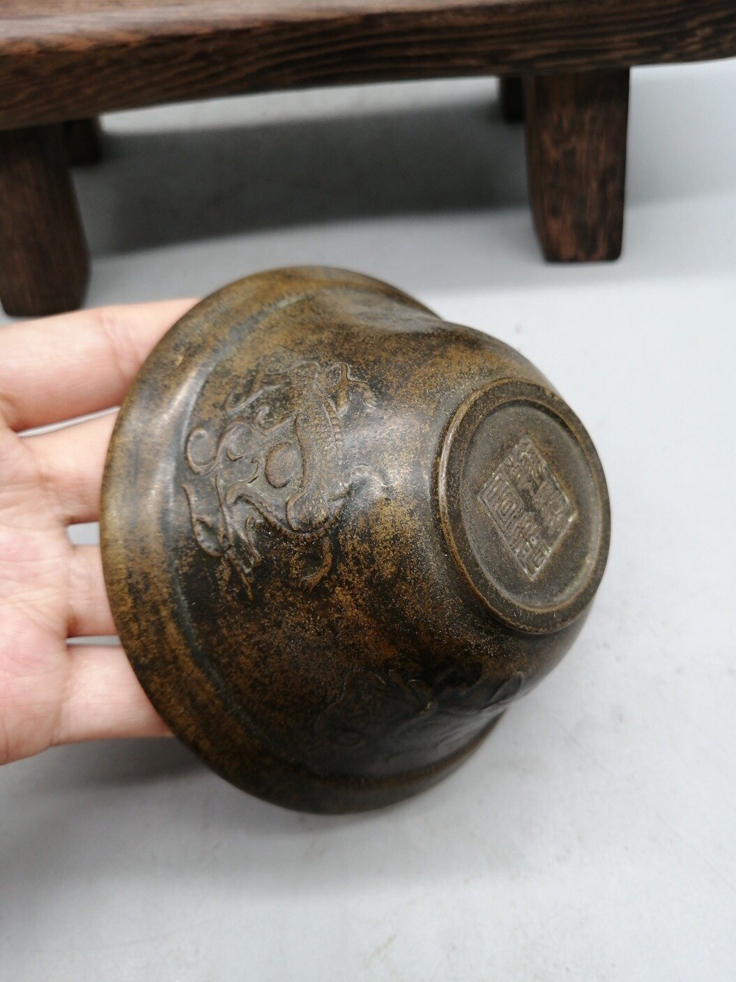 Antique copper collection of four major beasts do old copper bowl fine workmanship suitable for collection plays
