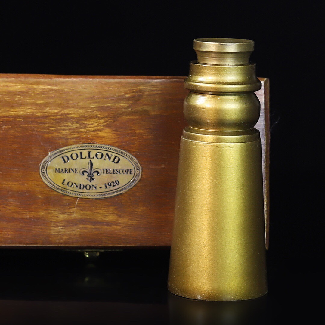 Renaissance nostalgia brass scaling monoconol telescope old collection of wooden box gift gift