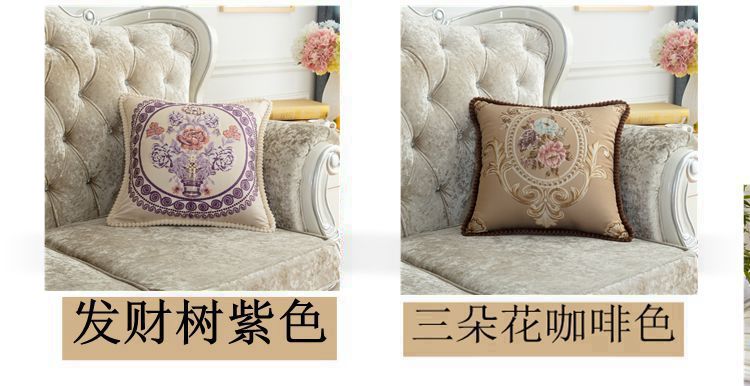 Sofa đệm phong cách châu Âu gối phòng khách sang trọng lớn trở lại lõi lõi khách sạn clubhouse gỗ gụ retro thắt lưng Chăn gối văn phòng 3 in 1