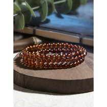 (Fanta garnet beads) orange red garnet three-circle bracelet necklace variety with certificate gift box