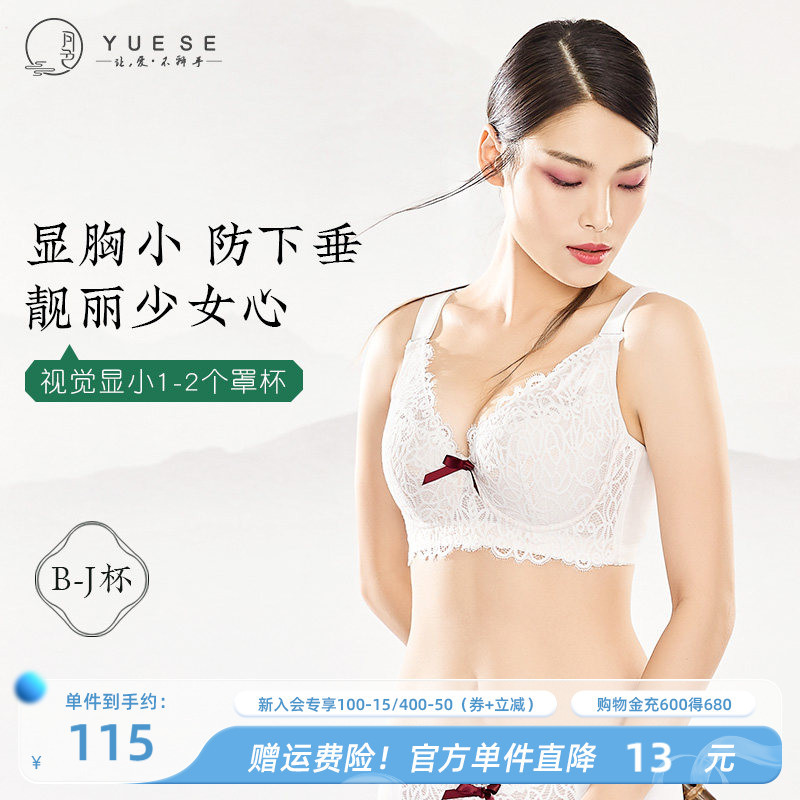 Moonlight Large Bust Bra for Women, Thin Style, Minimizes Large Bust, Prevents Sagging, Gathers Side Breasts, Plus Size, Eyelash Lace, Large Size Bra