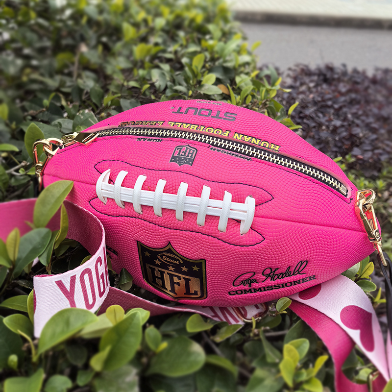 Rugby Crossbody Bag, Single Shoulder Fashion Trendy Small Bag, Retro Sports Pink Handmade Transformation, Special Price with Free Shipping Rugby Crossbody Bag, Single Shoulder Fashion Trendy Small Bag, Retro Sports Pink Handmade Transformation, Special Price with Free Shipping