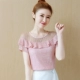 Áo sơ mi voan tây, váy đầm nữ tay ngắn hè 2021 kiểu mới, áo cánh tiên, ren mũm mĩm mùa thời trang áo sơ mi nhỏ - Áo sơ mi chiffon ren