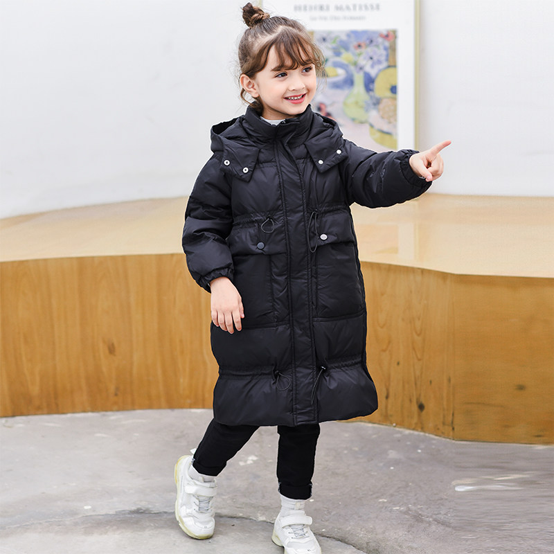 Anti-season child down clothes girl with medium length version thickened child middle child great boy baby Han version child clothing winter clothing jacket