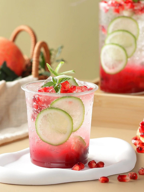 Andrew Red Pomegranate Flavored Syrup Green Mint Blue Mandarin Bergamot Syrup Fruit Juice 680ml Cocktail Drink