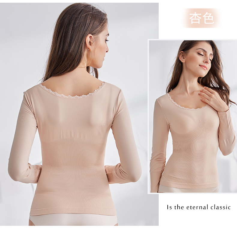 Quần áo liền thân ấm áp của phụ nữ quần áo bó sát một mảnh mùa thu Slim cao co giãn dài tay đồ lót đáy quần màu đen phần mỏng áo lót nữ