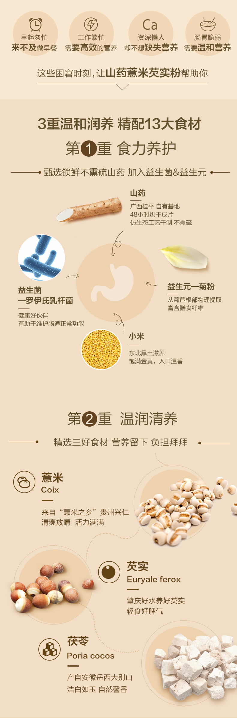 五谷磨房 山药薏米芡实粉 600g 养胃代餐 图4