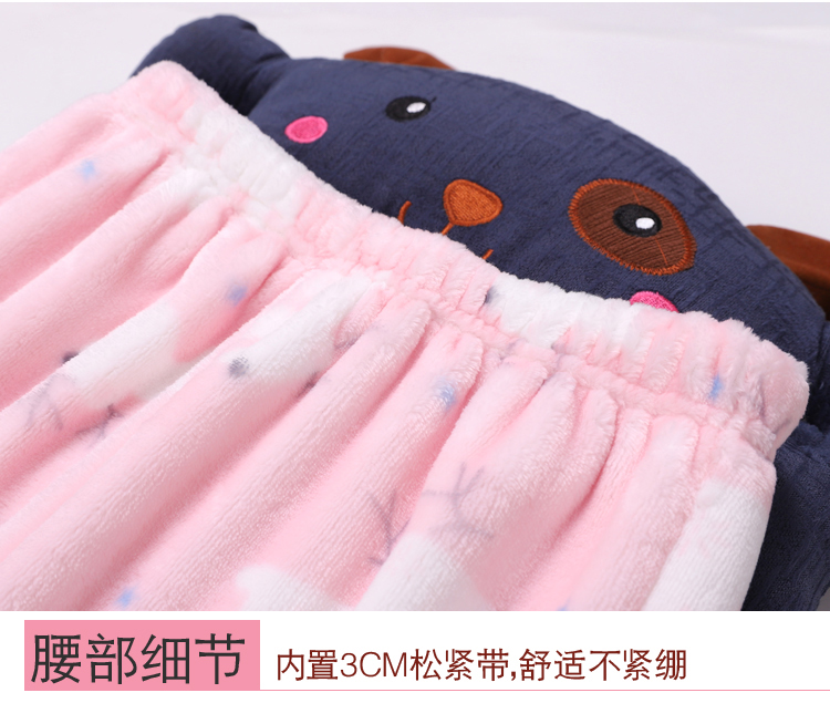 Mùa thu và mùa đông trẻ em flannel bé trai và bé gái quần ngủ ấm áp cộng với nhung dày lạnh phim hoạt hình quần giản dị quần ngủ nam