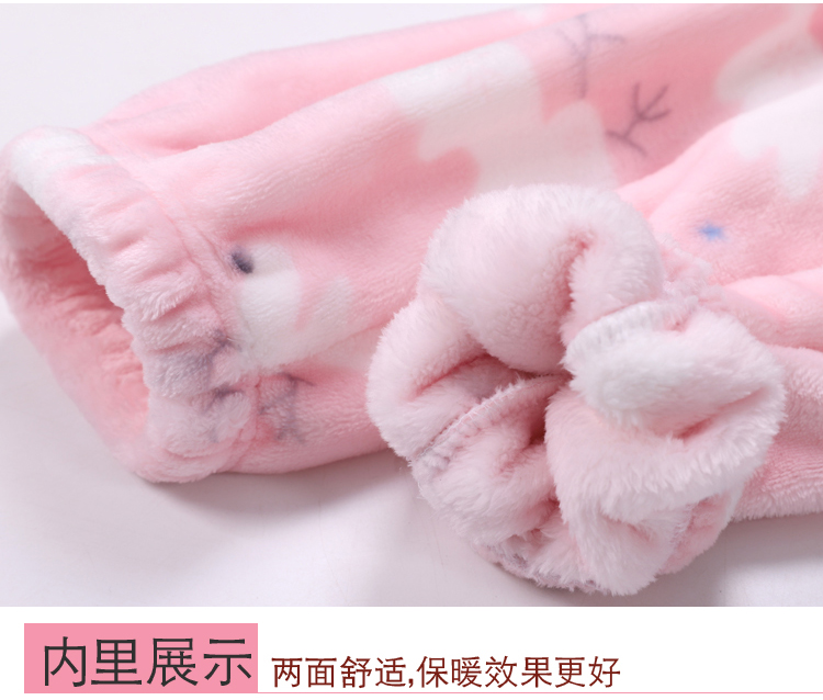 Mùa thu và mùa đông trẻ em flannel bé trai và bé gái quần ngủ ấm áp cộng với nhung dày lạnh phim hoạt hình quần giản dị quần ngủ nam