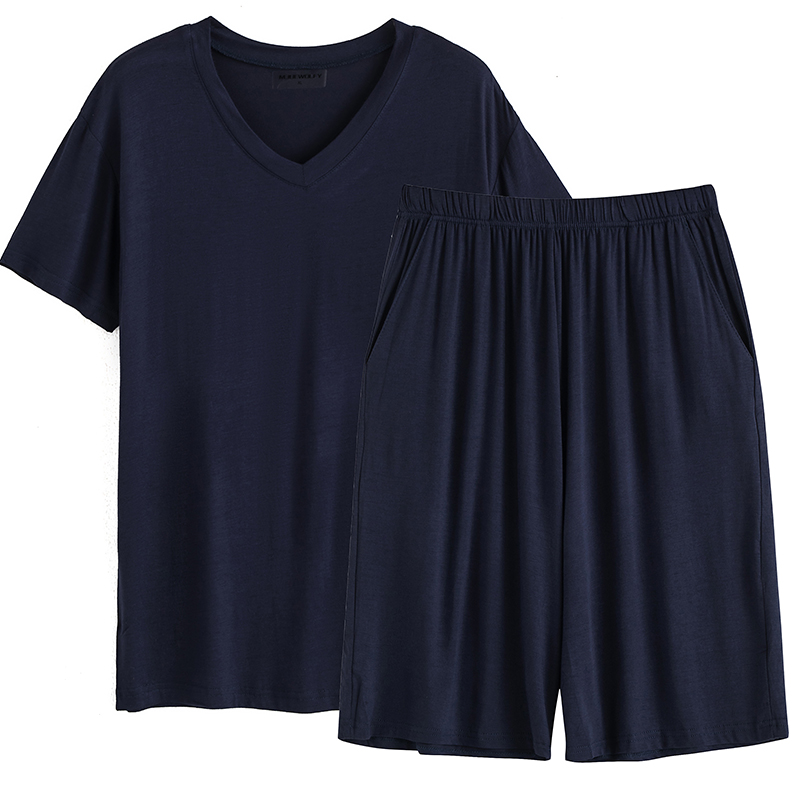 Mùa hè Phương Thức Casual Short Sleeve Shorts Nửa Tay Áo Phân Bón Nhà Thoải Mái Thể Thao Dad Set Nam Năm Quần Kích Thước Lớn bộ khủng long