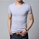 Summer pure cotton red breast bird men's tight elastic cotton bodybuilding V-neck short-sleeved fitness sweat vest bottoming shirt