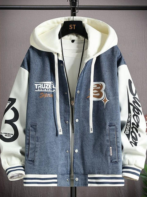 Woodpecker Denim Jacket Men's 2025 Autumn and Winter New Youth Trend Versatile Splicing Top Jacket Men