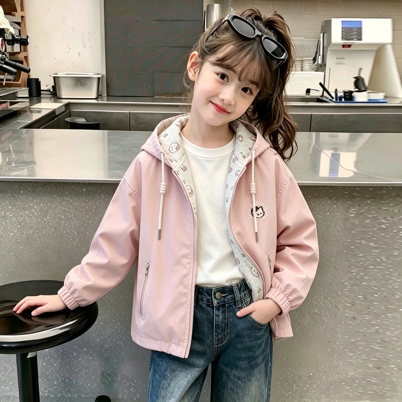 Girls' Autumn Jacket 2026 New Stylish and Super Pretty Children's Spring and Autumn Reversible Trendy Jacket for Girls Girls' Autumn Jacket 2026 New Stylish and Super Pretty Children's Spring and Autumn Reversible Trendy Jacket for Girls