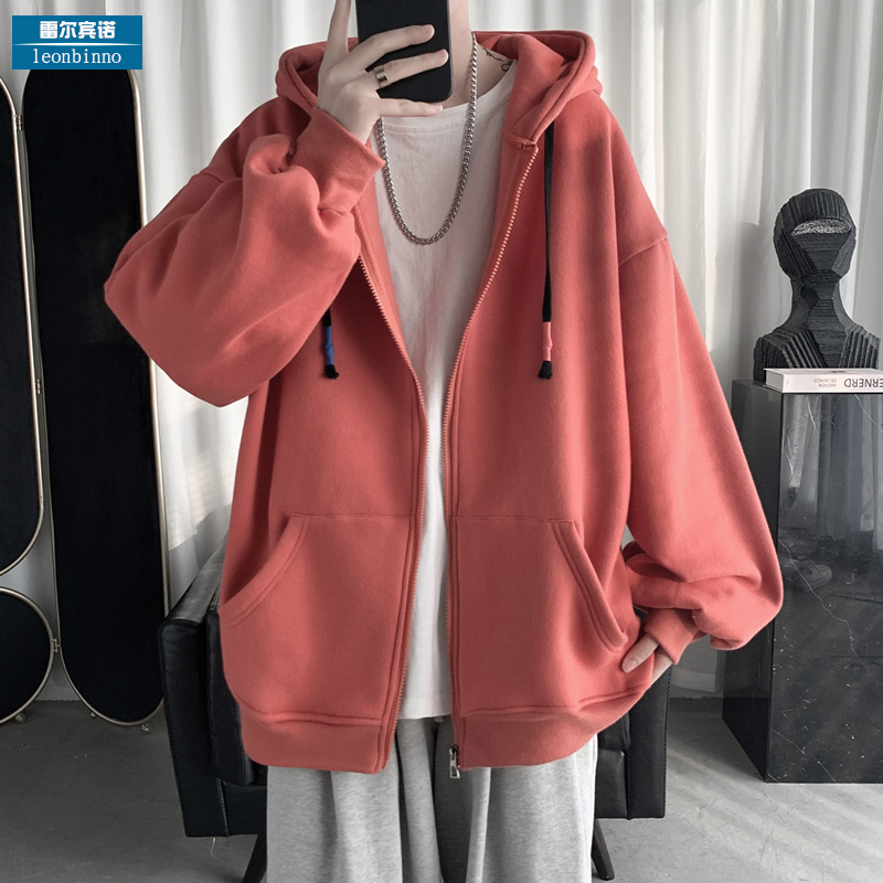 Sweater thick cotton T man with a hat tide loose couple plus thicken jacket tops 2022 spring and fall coat male
