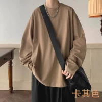 Хаки хлопковый лонгслив