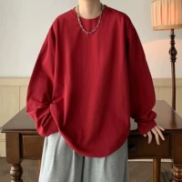 Бордовый хлопковый лонгслив