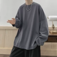 Темно -серый хлопковый длинные рукава