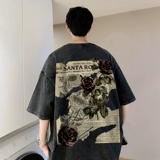 Летняя ретро футболка для отдыха, короткий рукав, в американском стиле, большой размер