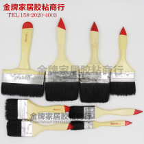 Wooden handle long hair thickened 1 inch 2 inch 3 inch 4 inch 5 inch 6 inch 8 inch paint brush pig hair brush hard brush Brown brush