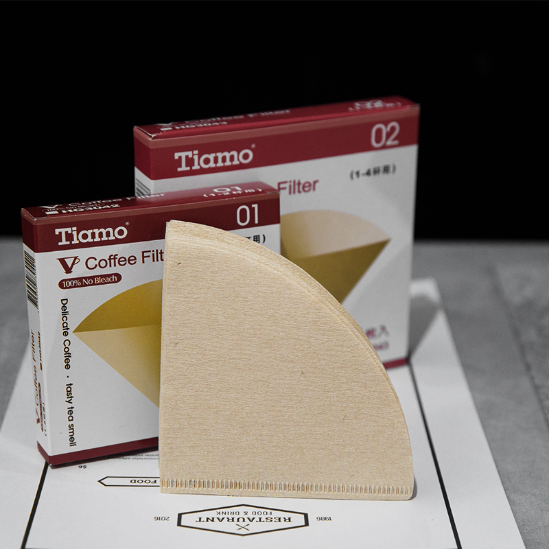 Yiming V60 series drip filter hand-brewed coffee cone filter cup filter paper 0102 logs without bleaching 40 pieces