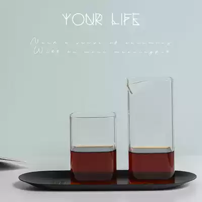 One Ming ins heat-resistant square transparent glass single product coffee cup ear hanging hand to share Cup Breakfast Milk Cup