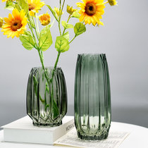 Nordic simple geometric vertical edge crystal glass vase Modern flower arrangement bottle home living room craft decoration
