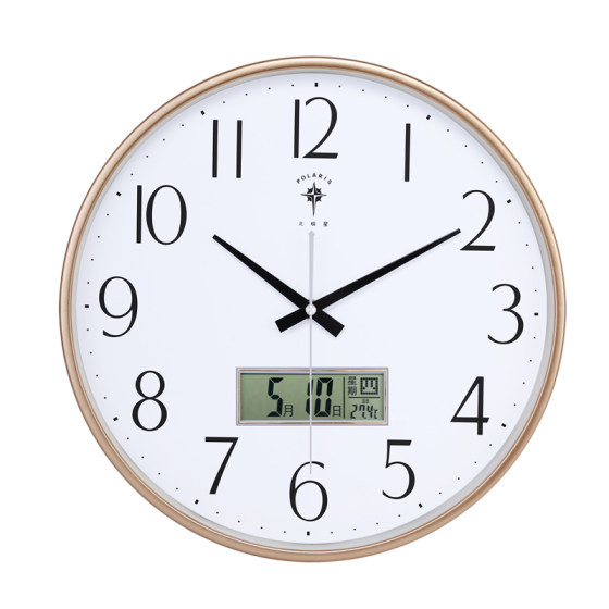 Polaris Radio Luminous Living Room Wall Clock Home Fashion Creative Simple Silent Clock Modern Electronic Calendar Clock