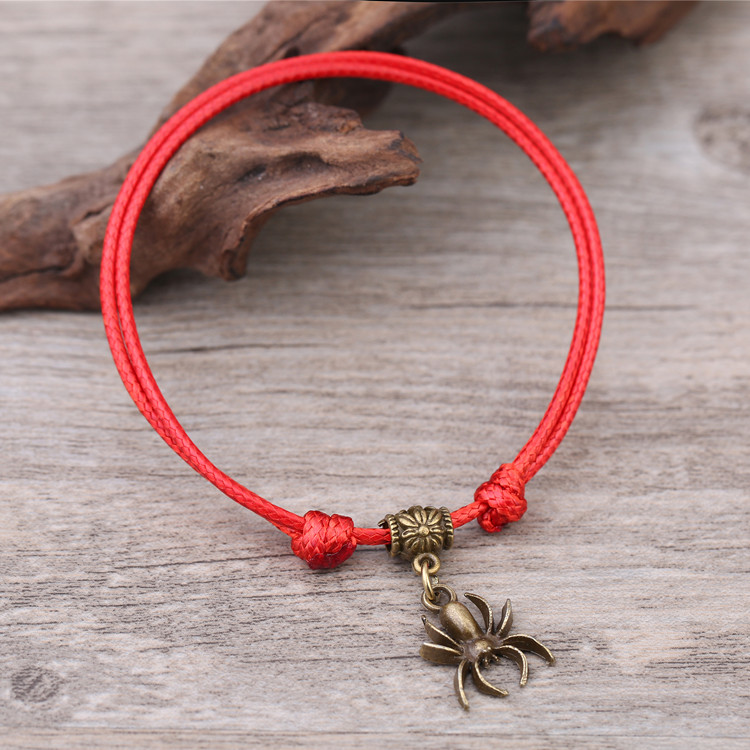 Handmade Hàn Quốc phiên bản của retro đen rope nam vòng chân đơn giản ladies red rope chuông vòng đeo tay mùa hè Hàn Quốc phiên bản của vòng chân đồ trang sức