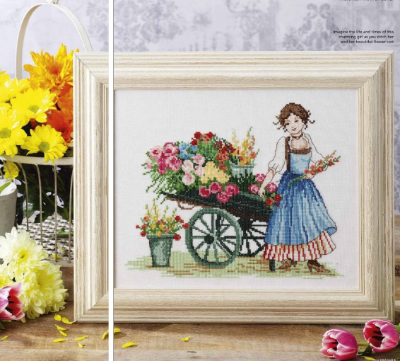 Cross embroidered electronic drawings Replographic documents Cross Stitch Gold 113 characters-selling flower girl-Taobao