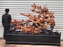 Rosewood root carving wood carving Dragon birth nine son ancient beast large ornaments art hotel company Datang gifts