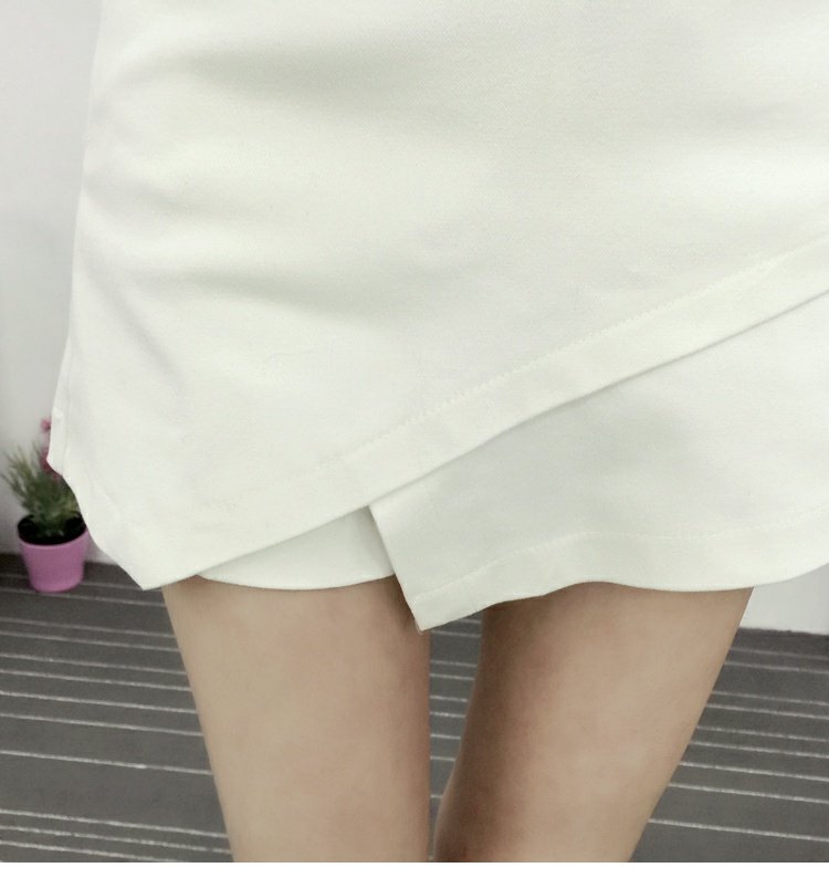 2019 phiên bản Hàn Quốc mới của váy xẻ eo cao mảnh mai mỏng bất thường gói hông váy thời trang nước ngoài quần phù hợp với váy - Váy chân váy trắng