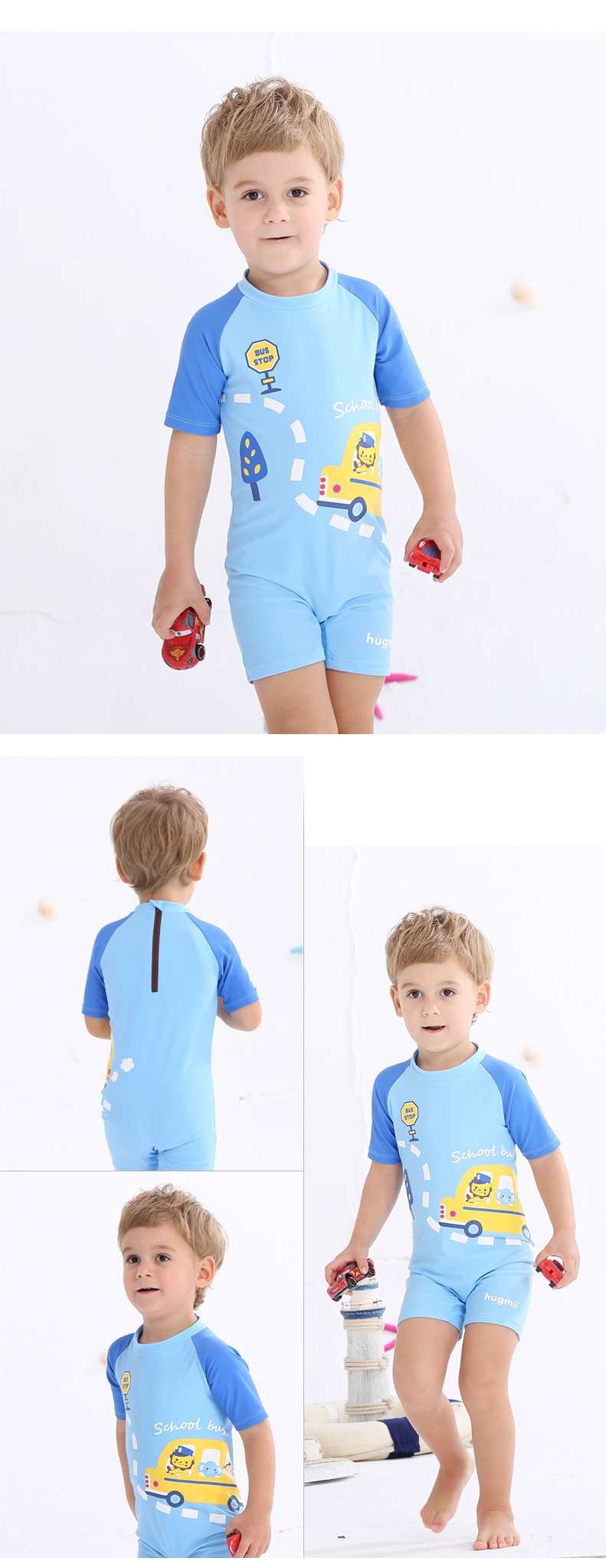Áo tắm trẻ em một mảnh của Hugmii áo tắm cho bé trai và bé gái - Bộ đồ bơi của Kid đồ bơi be gái 8 tuổi
