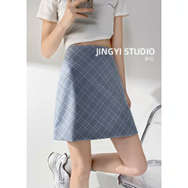 a skirt female summer 2021 spring new plaid high waist slim body thin hip short skirt spring and autumn skirt