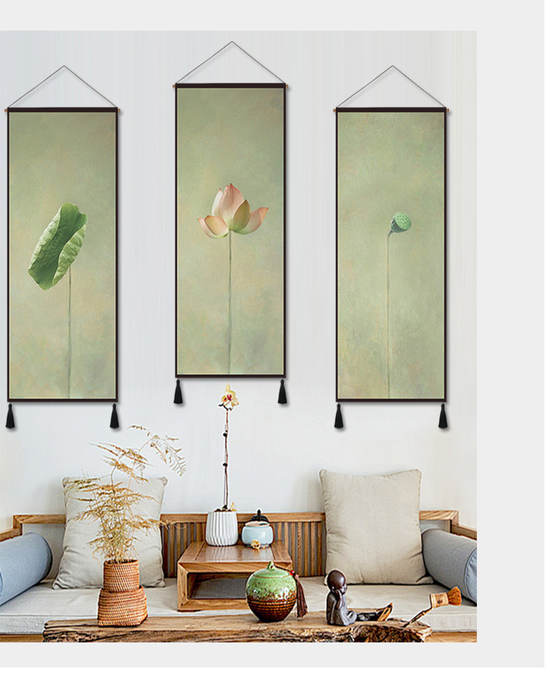Các phong cách Trung Quốc mới phòng khách bức tranh trang trí theo phong cách Trung Hoa sen tấm thảm trang trí sofa lối vào bối cảnh nền tấm thảm Trung Quốc - Tapestry thảm vải decor