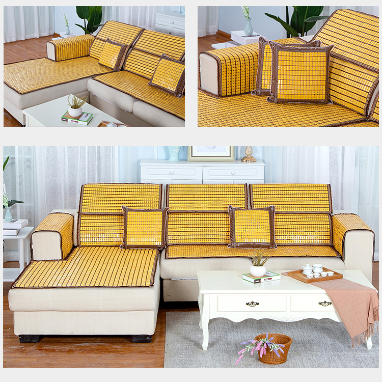 Mùa hè Mahjong mat sofa đệm phòng khách mùa hè Châu Âu chống trượt phổ biến gỗ gụ tre mat mát mat mat mat - Ghế đệm / đệm Sofa thảm trải ghế sofa gỗ