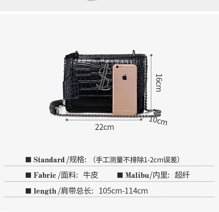 Hồng Kông mua túi xách 2019 mới Messenger túi nhỏ túi xách chuỗi túi xách da cá sấu mẫu túi xách nhỏ vuông thủy triều - Túi xách nữ túi đeo nữ
