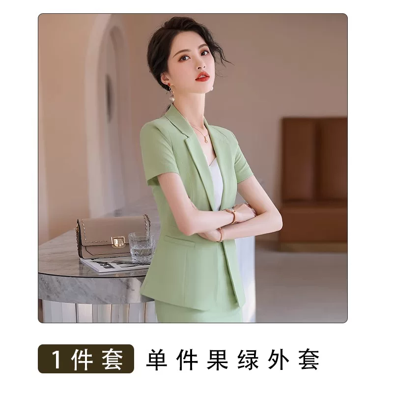 Summer set, classic suit jacket, overall, with short sleeve