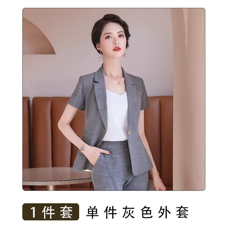 Summer set, classic suit jacket, overall, with short sleeve