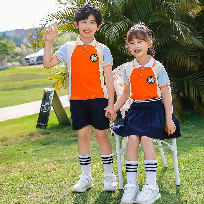 Kindergarten Children Summer Clothing Class Suit Suit 2022 Elementary School Children's School Uniforms Spring Autumn Clothing Ingléen short sleeves Garden Clothing