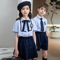 Kindergarten Garden Suit Summer Short Sleeve Suit Class School English Breeze Graduation Photos Clothing Primary School Children School Uniforms Summer Clothing