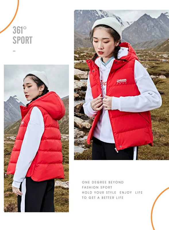361 độ xuống áo khoác phụ nữ mùa đông mới xuống áo khoác vest độ dày vừa ấm áo khoác không tay phụ nữ - Áo thể thao