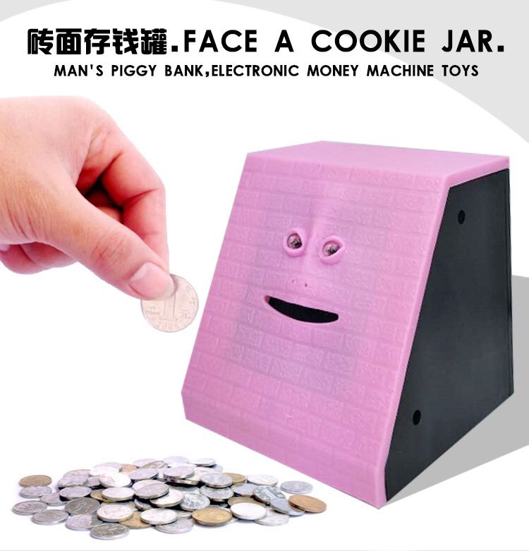 Douyin with the same electric face eating piggy bank money box gift box financial expert face bank cartoon eating money