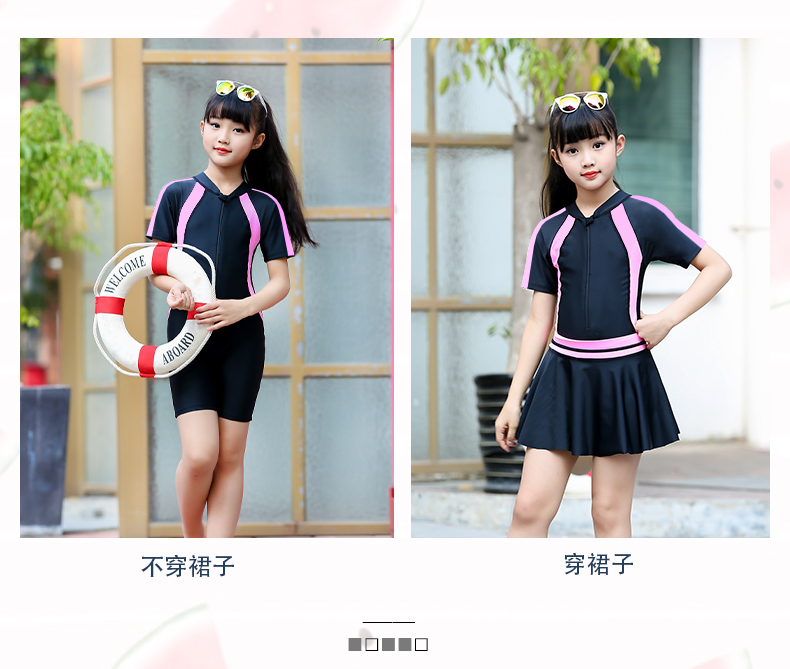 Áo tắm cho bé gái Váy một mảnh Áo tắm bé trai Áo tắm cho bé gái 12-15 tuổi Học sinh đào tạo áo tắm - Bộ đồ bơi của Kid do boi cho be gai