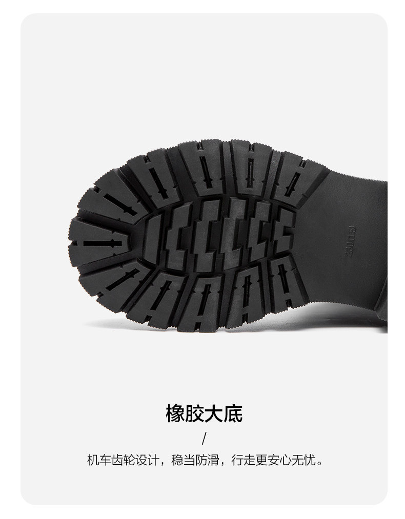 奥康 女士20年新款 薄绒绑带骑士长靴 图6