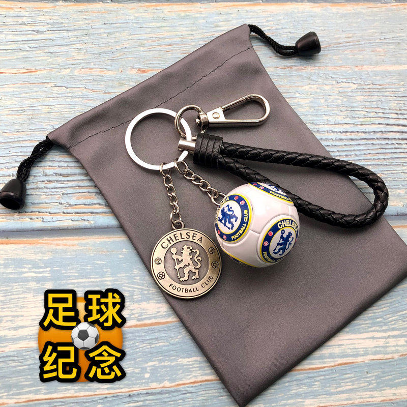 Football keychain pendant club emblem Barcelona Real Madrid Liverpool Chelsea Arsenal AC Inter Milan