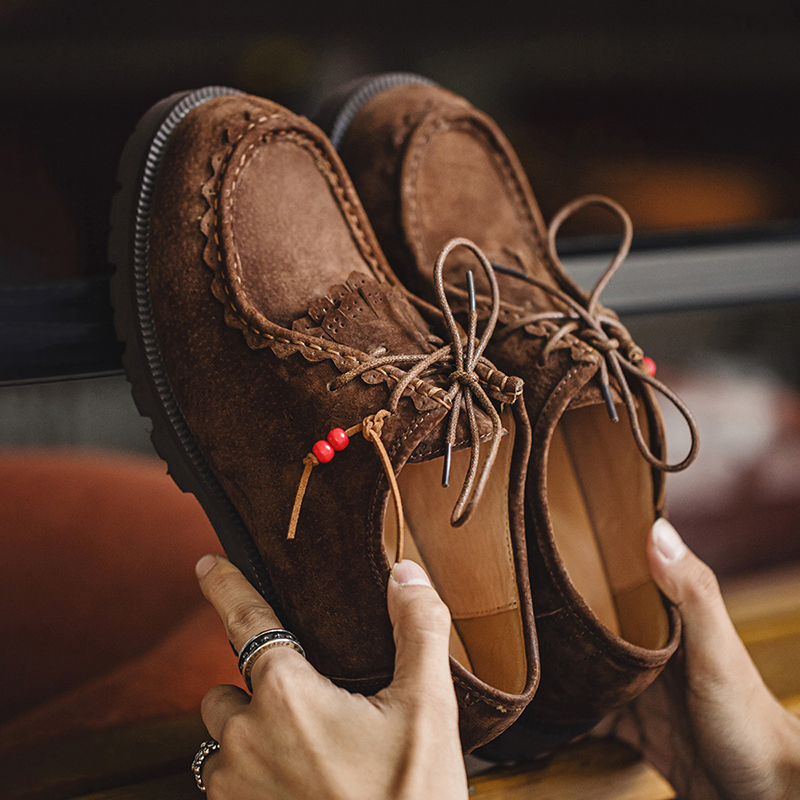 Mra Kangaroo Shoes Men's Indian-Style Japanese Workwear Messenger Shoes Melard Retro Casual Height-Increasing Thick-Soled Small Leather Shoes Mra Kangaroo Shoes Men's Indian-Style Japanese Workwear Messenger Shoes Melard Retro Casual Height-Increasing Thick-Soled Small Leather Shoes