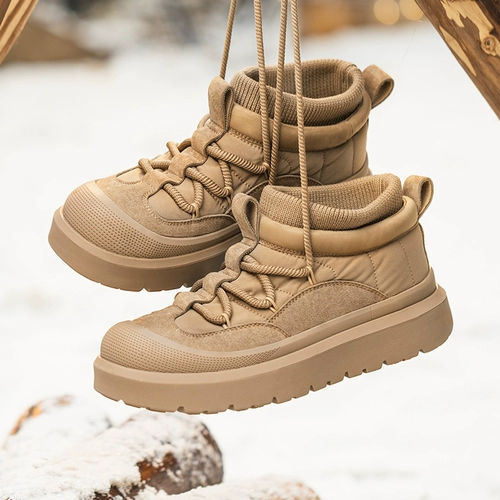 Зимняя утепленная обувь, удерживающие тепло нескользящие короткие сапоги на платформе, ботинки