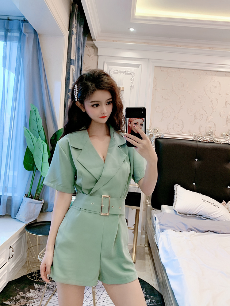 DABI 韓系西裝領休閒寬口高腰連身褲套裝短袖褲裝 XEPY4945.jpg